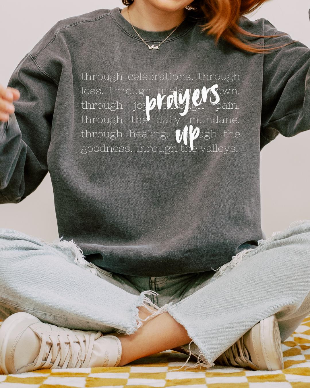 Prayers Up Comfort Colors Sweatshirt | Christian Bible Verse Crewneck (etsy image id: 6644951650)