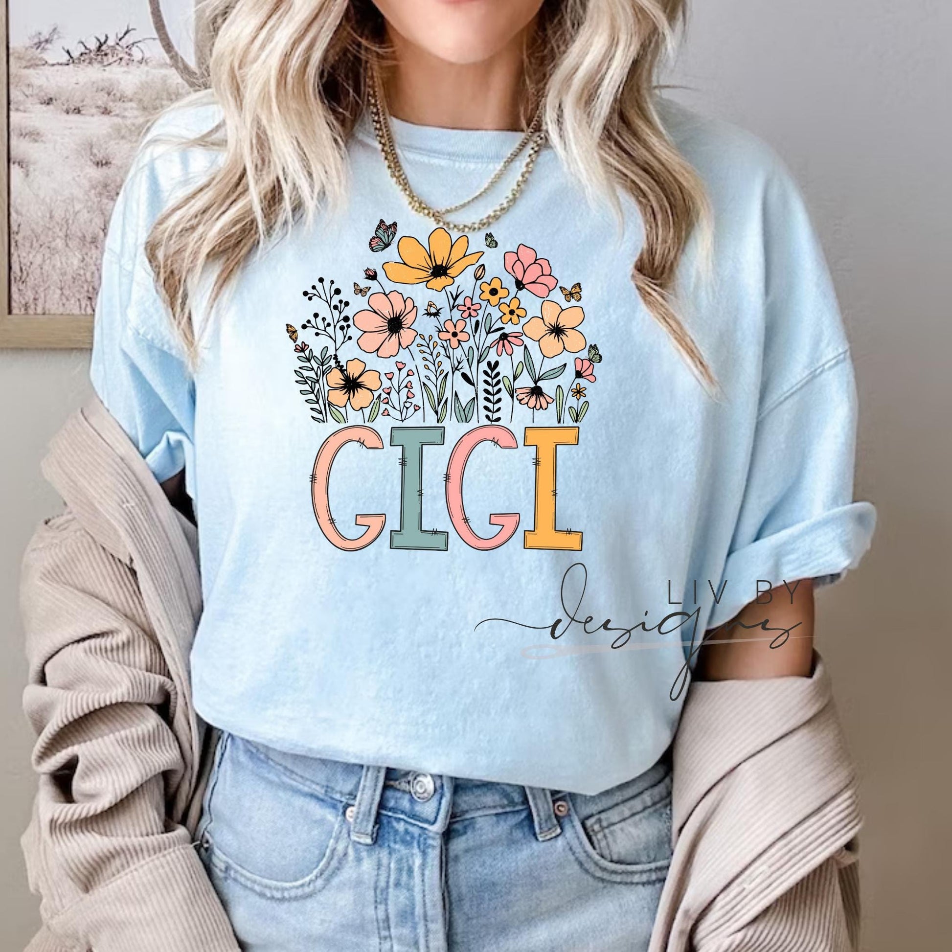 Mother’s Day gift idea – Comfort Colors MAMA shirt with flowers (etsy image id: 6793920408)