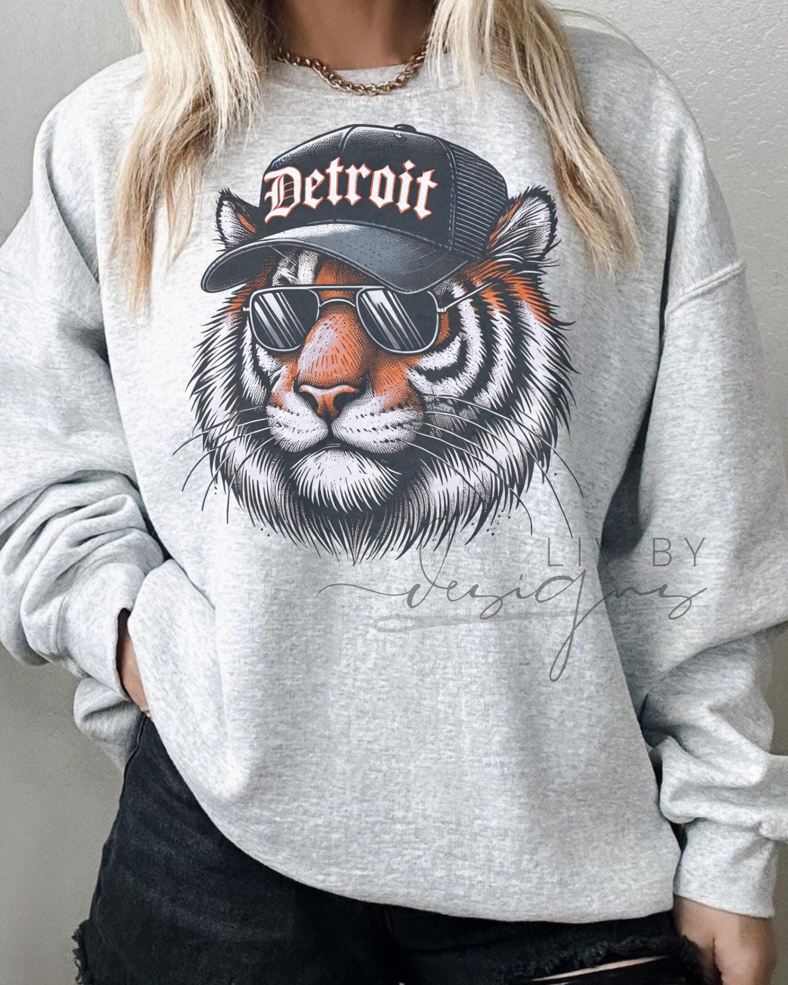 Detroit Baseball Vintage Crew  | Sport Sublimation Sweatshirt | Sports Fan Apparel (etsy image id: 6812108307)
