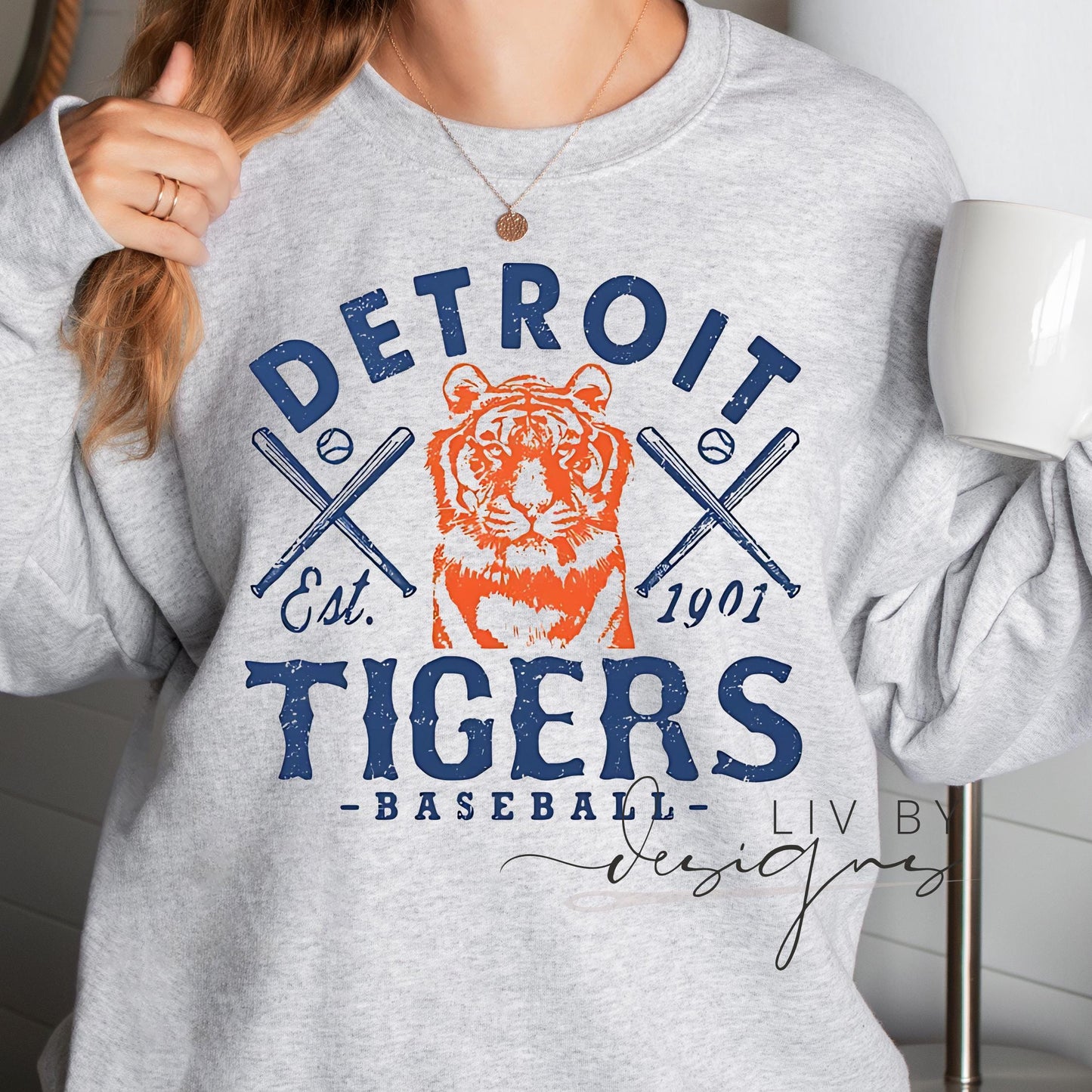 Detroit  Baseball Crewneck | Vintage Style Tiger Sweatshirt (etsy image id: 6812135307)