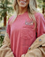 Embroidered Butterfly Wildflower Pocket Tee - Comfort Colors Cotton Shirt (etsy image id: 6813415994)