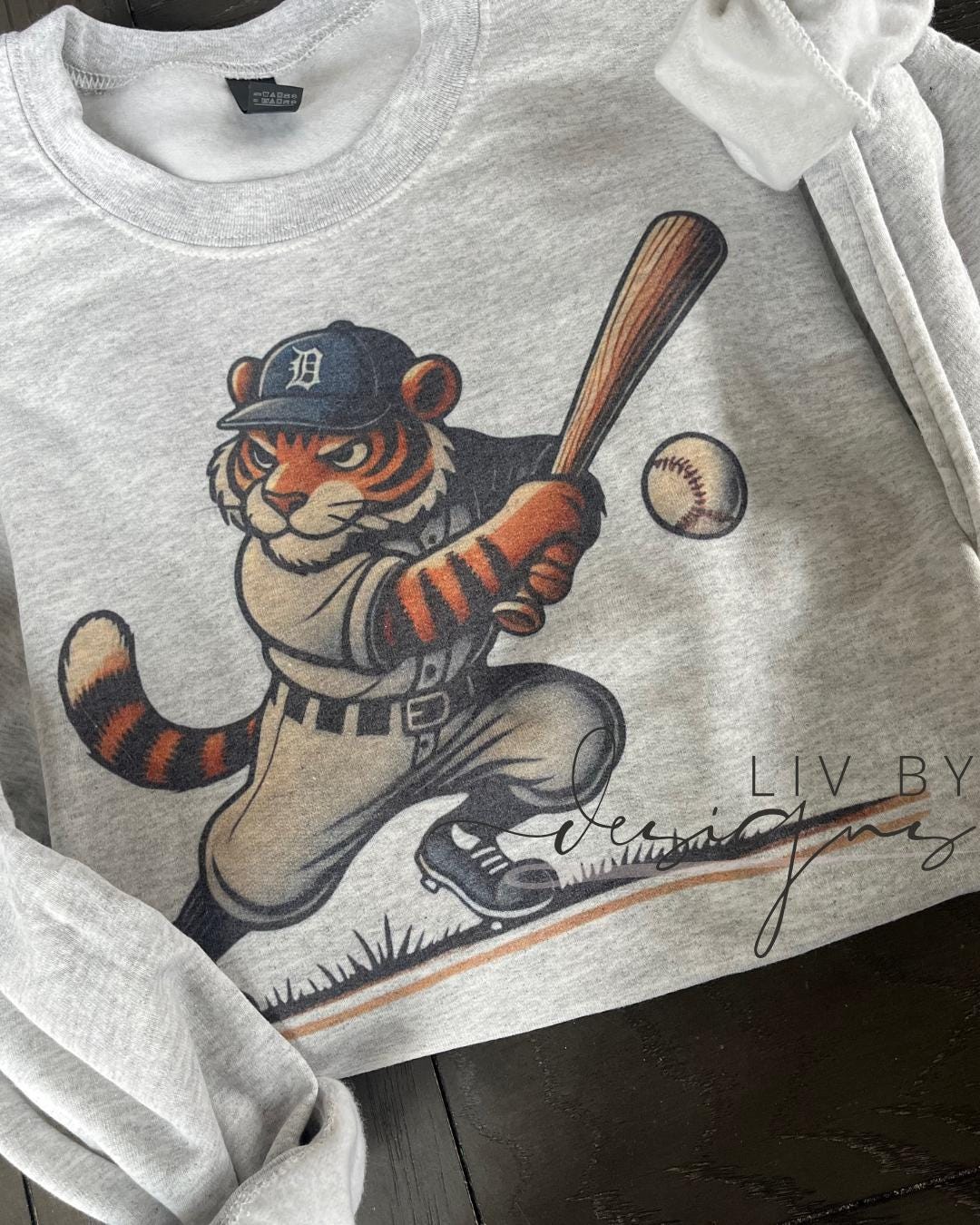 Tigers Baseball Sublimated Crewneck | Detroit Game Day Sweatshirt (etsy image id: 6827525103)
