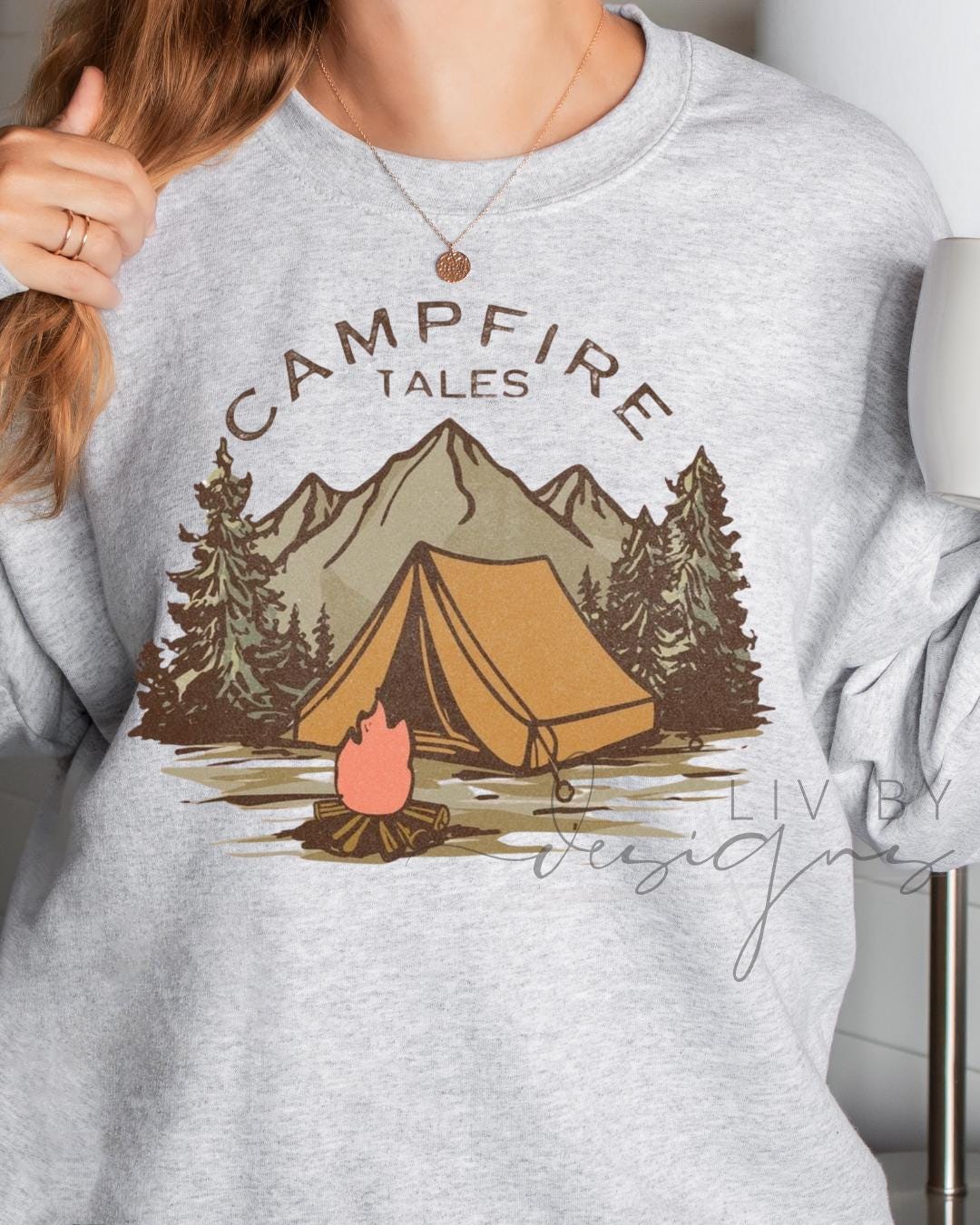 Campfire Tales Sweatshirt | Rustic Camping Crewneck (etsy image id: 6838969212)