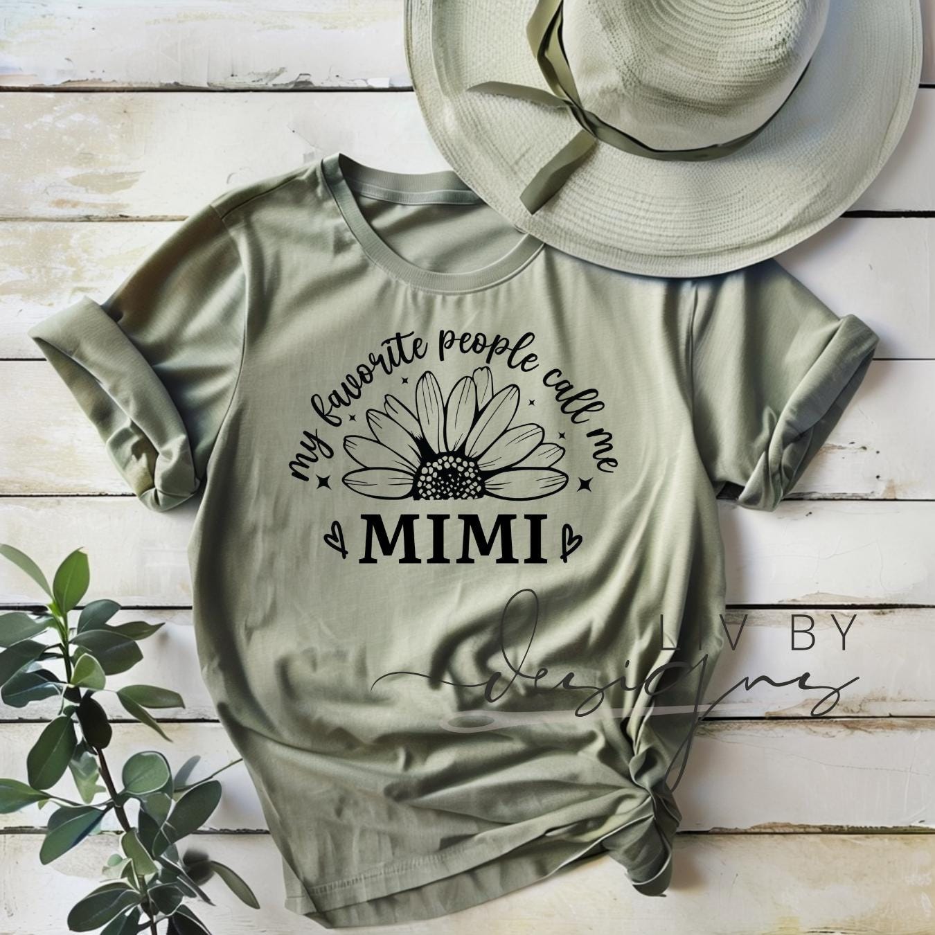 Comfort Colors unisex fit Mimi shirt, sage green color with black design (etsy image id: 6841914785)