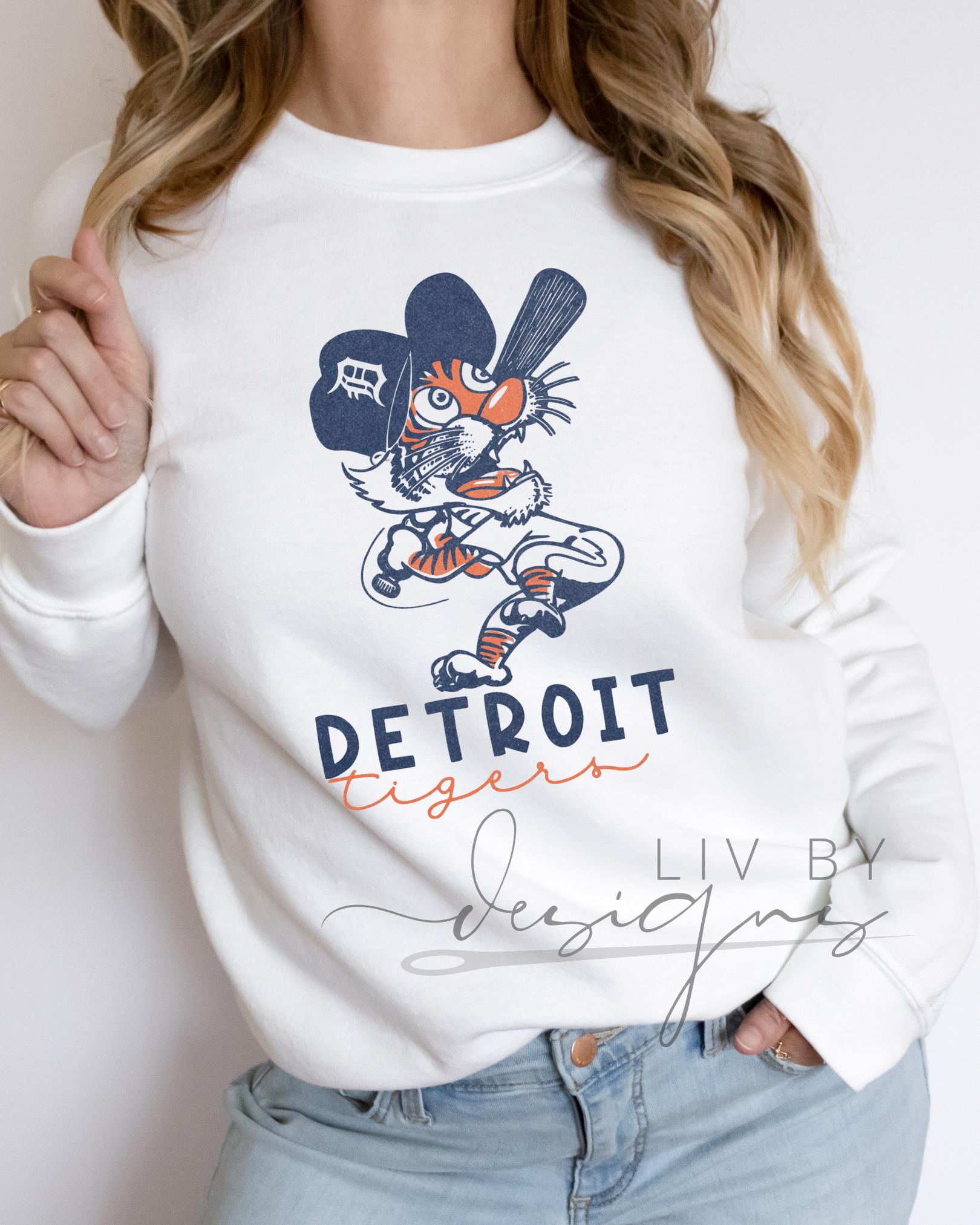 Vintage Detroit Baseball Crewneck | Sublimated Tiger Baseball Sweatshirt (etsy image id: 6844269659)