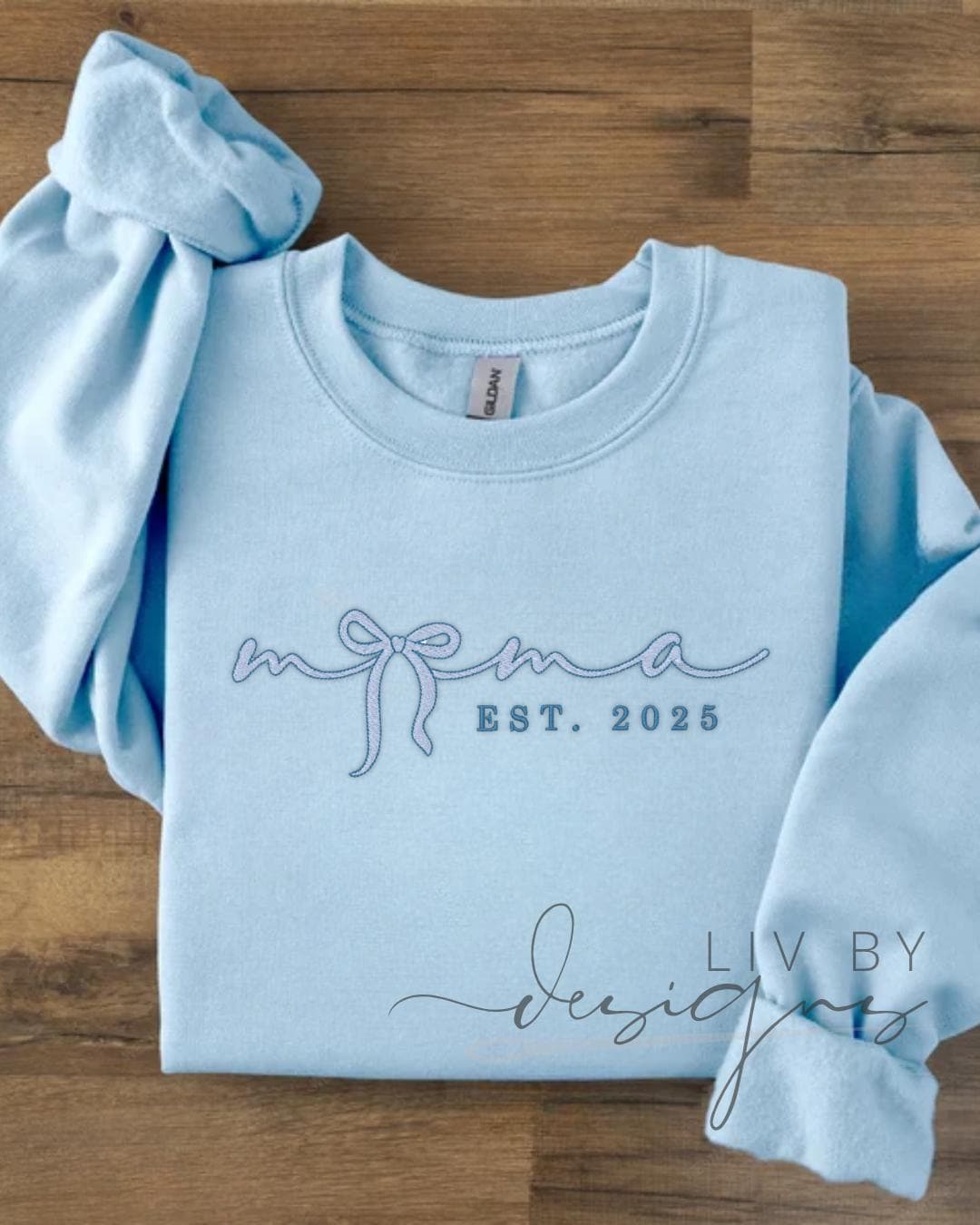 Embroidered Mama Sweatshirt | Custom Est. Year, Baby Announcement (etsy image id: 6861437137)