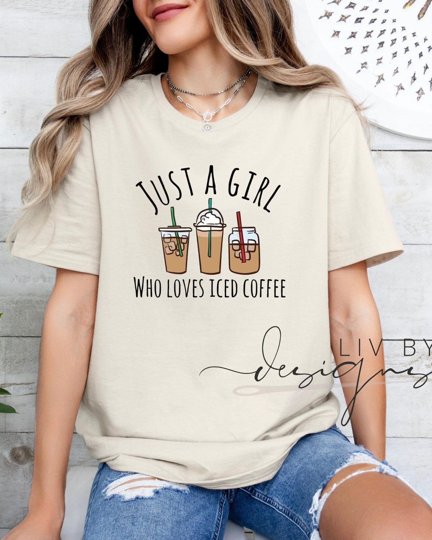 Just a Girl Who Loves Coffee - Comfort Colors Short Tee  | Just a girl who loves coffee | Coffee Lover Tshirt  Must Have | Summer T-Shirt