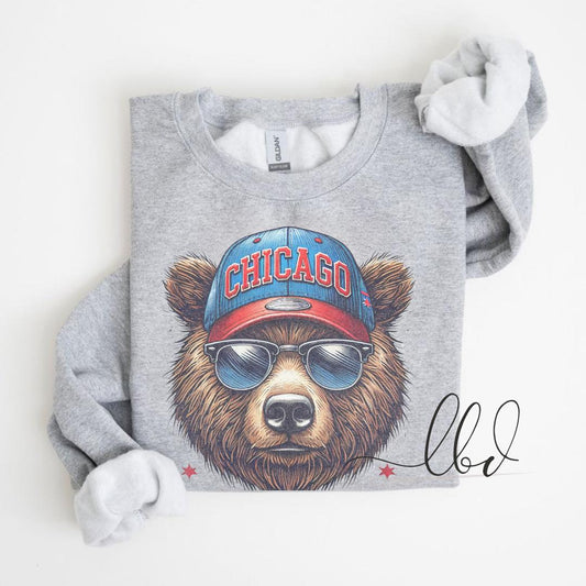 Chicago Bear Graphic Crewneck Sweatshirt | Game Day Apparel, Youth & Adult Sizes (etsy image id: 6874534651)