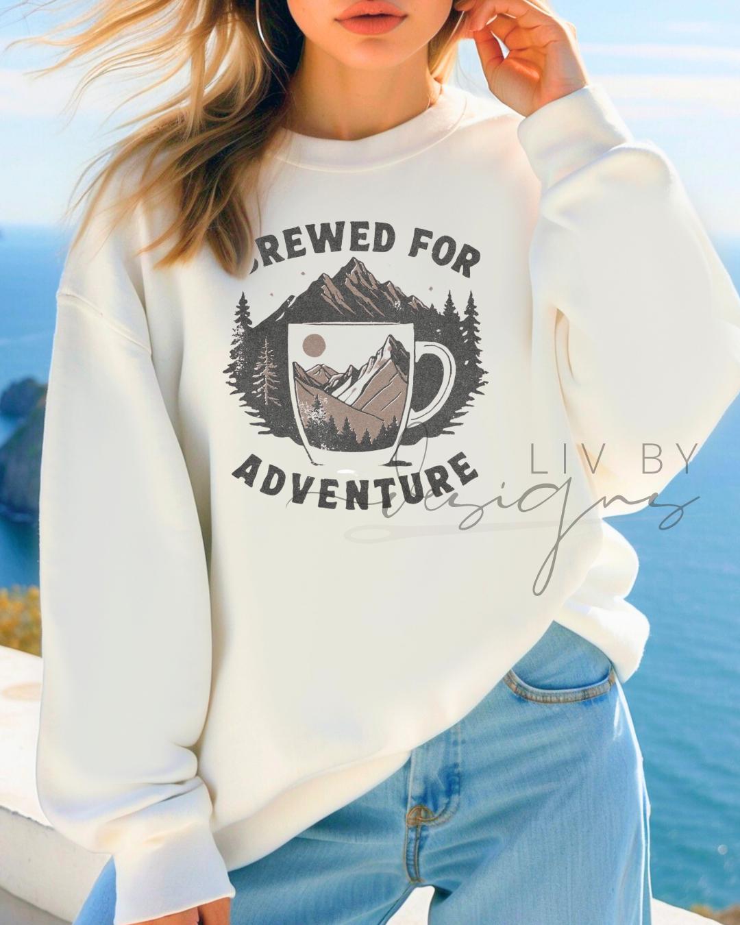 Coffee & Hiking Gildan Sweatshirt | Sublimated Mountain Design (etsy image id: 6886944041)