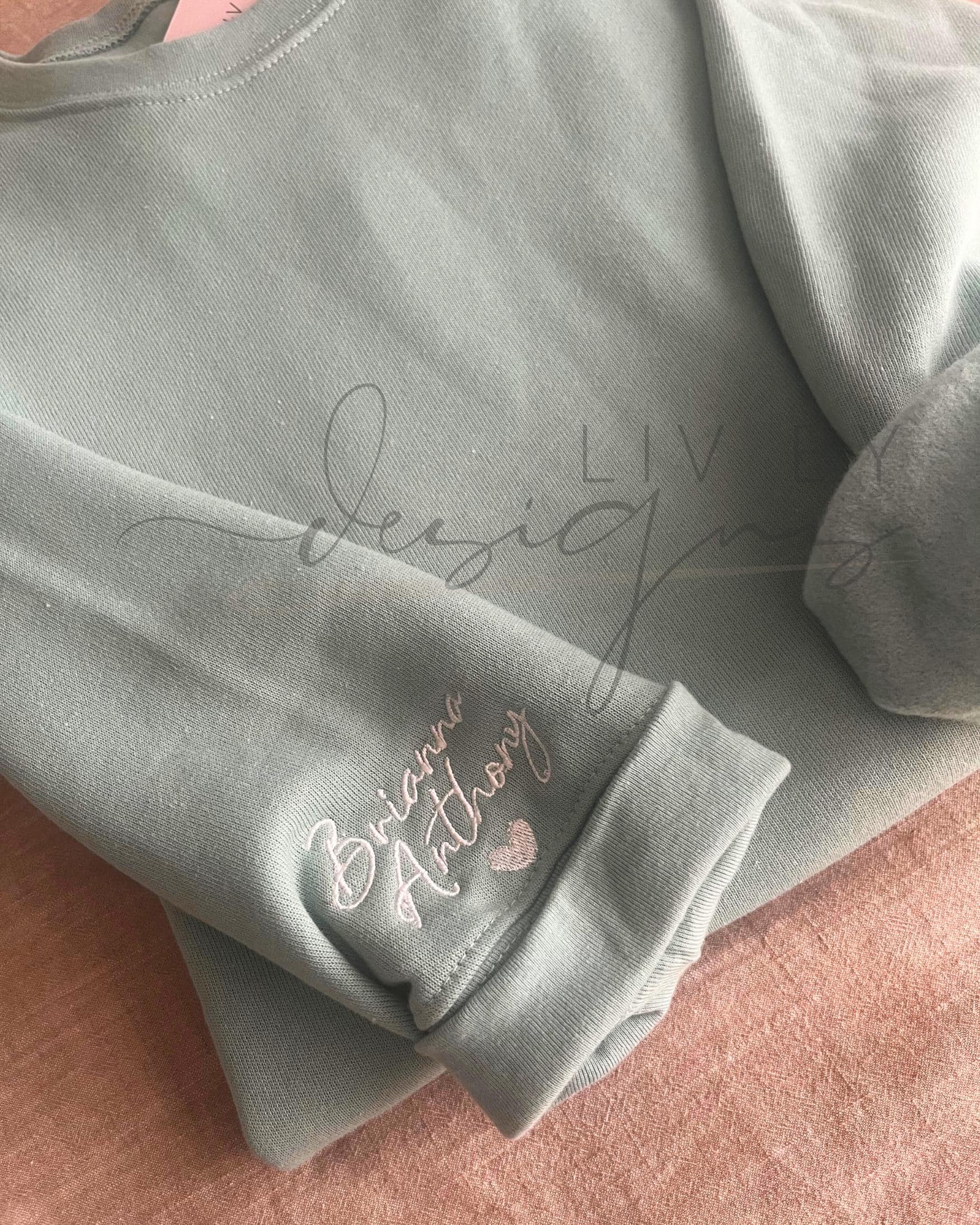 Custom Embroidered Sweatshirt, Personalized Name Sleeve, Gift for Mom (etsy image id: 6923355987)