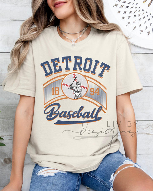 Tigers Baseball Comfort Color Tshirt | Vintage MLB Detroit Shirt | Detroit Tigers Baseball | Motor City Sport Attire