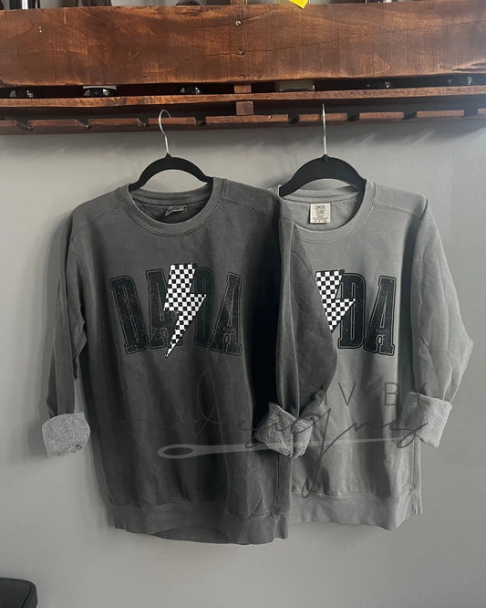 Customized retro lightening Crewneck sweater | DAD gift for Father’s Day | vintage Father’s Day pullover |  Comfort Color Crewneck