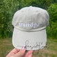 Custom Embroidered Hat, Personalized Date, Vintage Baseball Hat, Gift For New Grandma Grandpa, Pregnancy Announcement, Father’s day gift