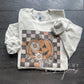 Vintage Halloween Sweatshirt | Pumpkin Daisy Floral, Checkerboard Crewneck (etsy image id: 7029499790)
