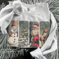 Retro holiday sweatshirt with sublimated Santa design. (etsy image id: 7036502684)