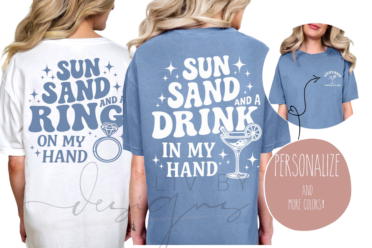 Custom Bachelorette Party Comfort Colors T-Shirts | Bride & Bridesmaid Tees (etsy image id: 7037106688)