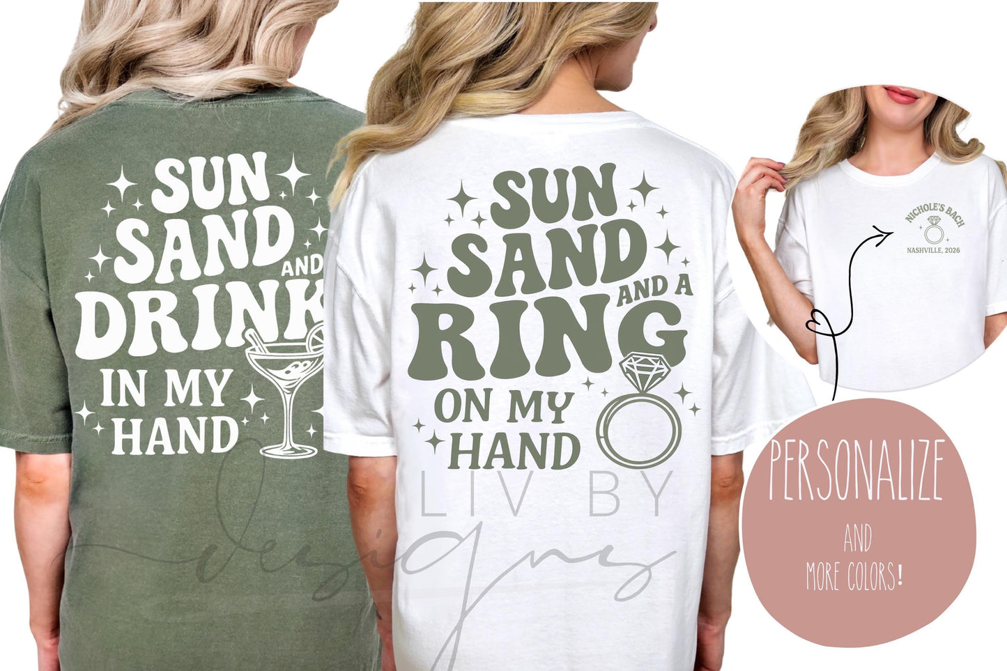 Custom Bachelorette Party Comfort Colors T-Shirts | Bride & Bridesmaid Tees (etsy image id: 7037107066)