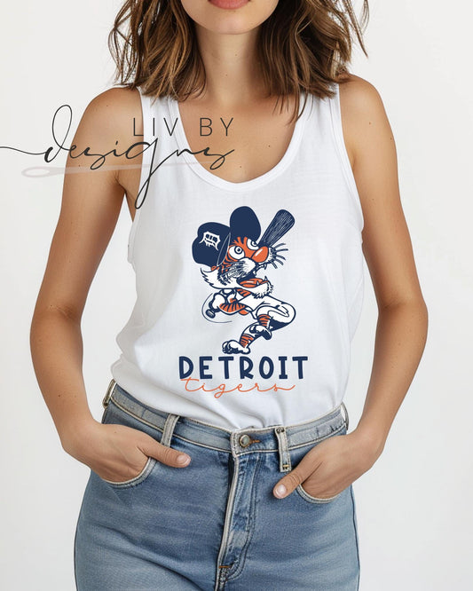 Detroit Baseball Tank Top | Vintage Tiger Graphic Summer Shirt (etsy image id: 7054743552)