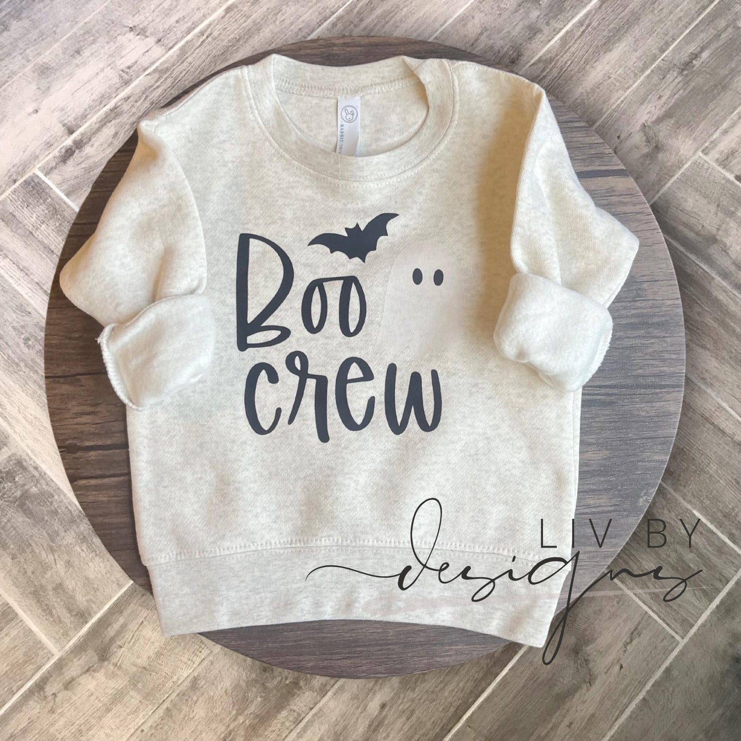 Boo Crew Toddler Halloween Sweatshirt | Ghost & Bat Graphic (etsy image id: 7071690063)