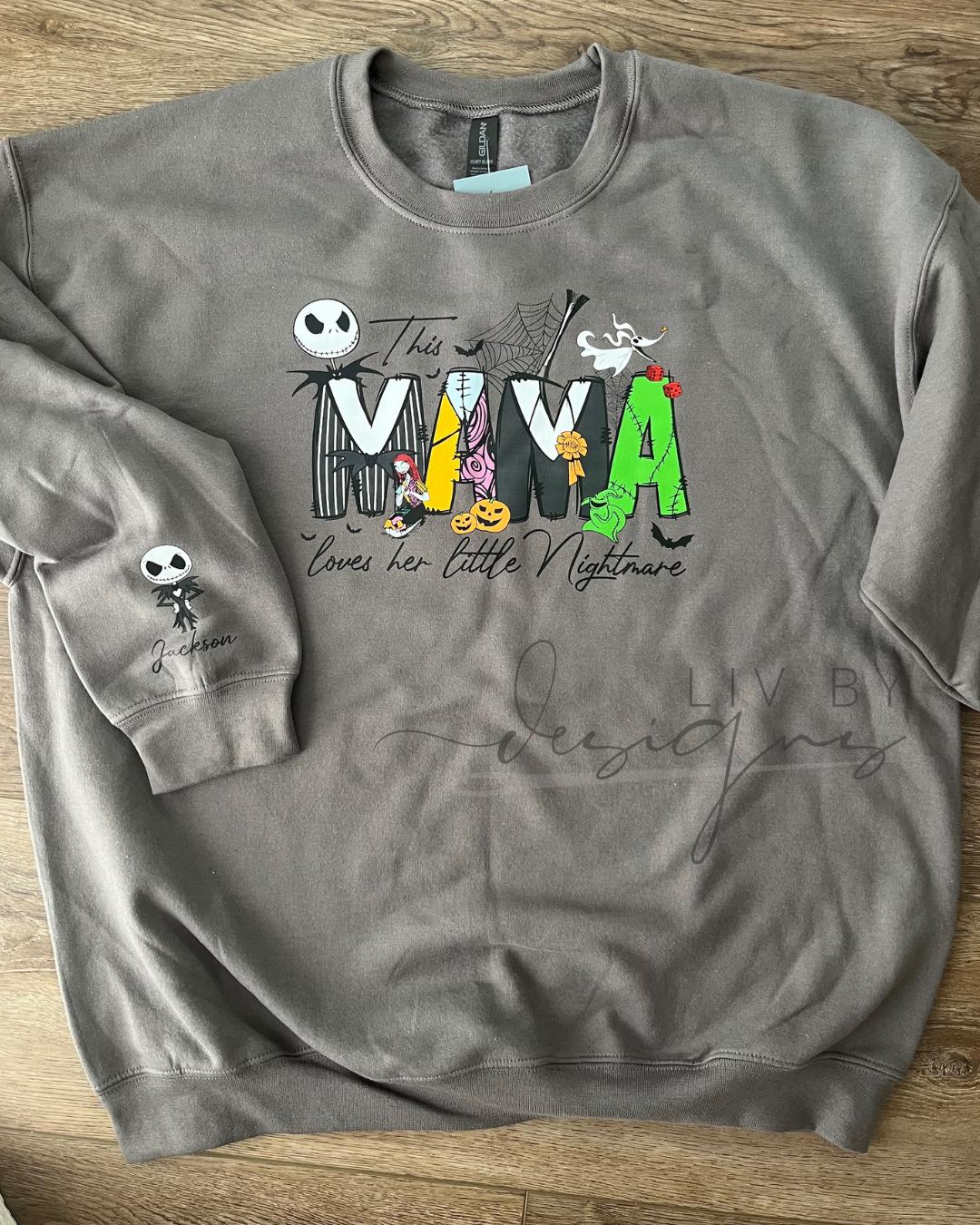 This Mama Loves Her Monsters Crewneck, Nightmare Before Christmas Shirt (etsy image id: 7109348398)