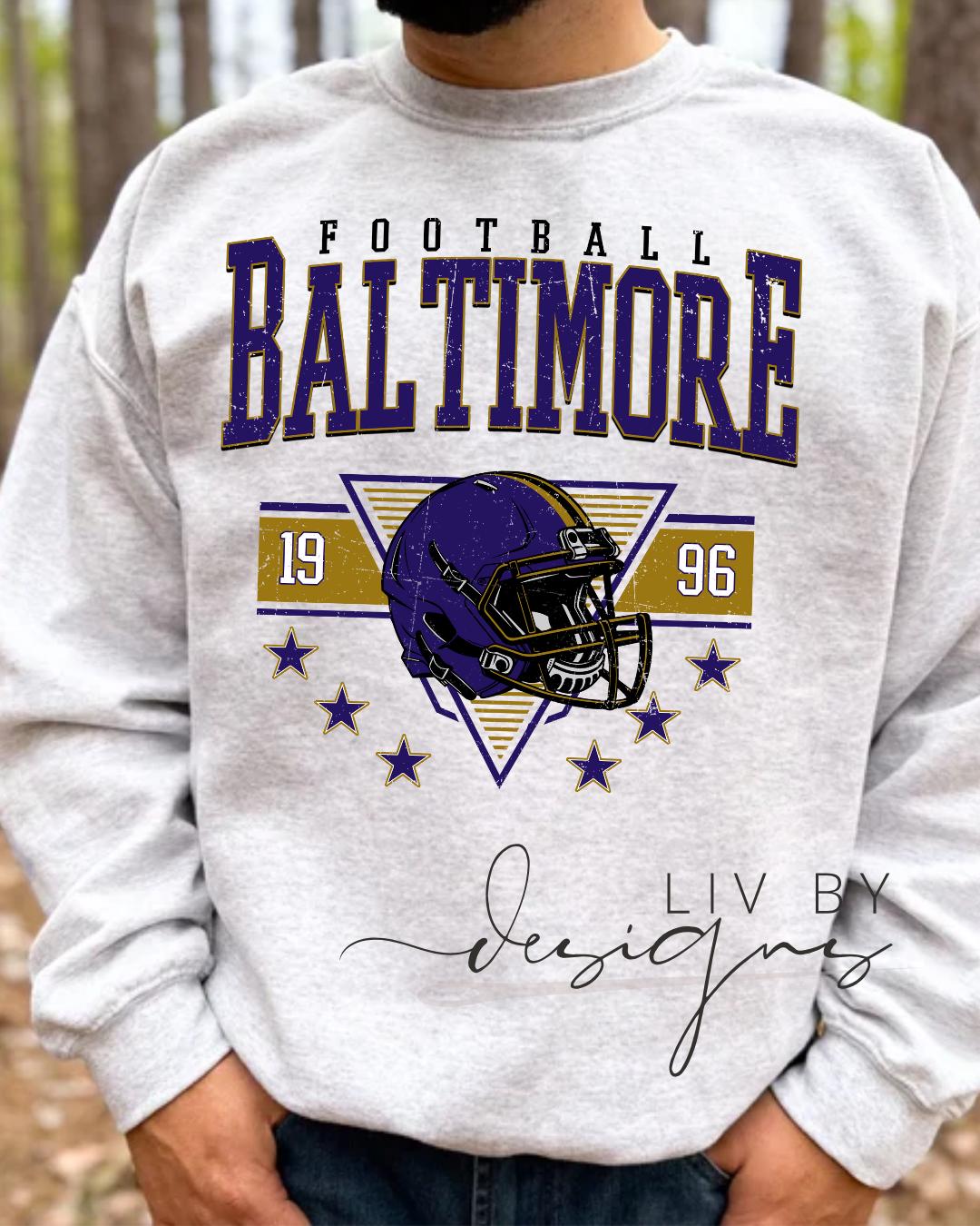 Baltimore Football Sweatshirt | Retro Helmet Graphic, Fan Apparel (etsy image id: 7109474128)