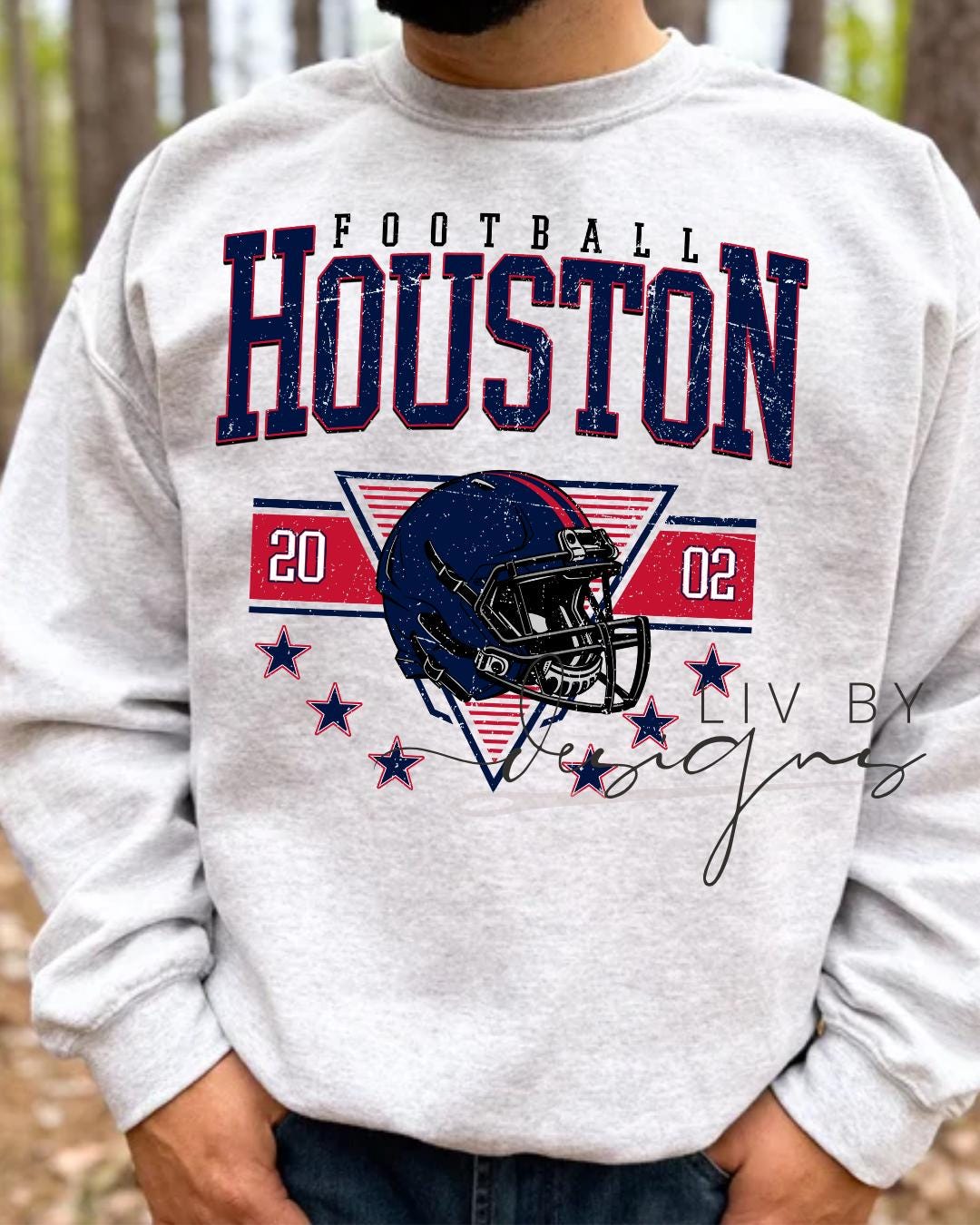 Houston Football Crewneck | Gildan Retro Helmet Sweatshirt (etsy image id: 7109641298)