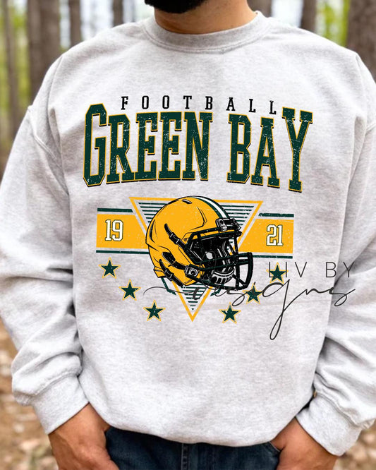 Green Bay Football Helmet Sweatshirt | Gildan Unisex Retro Fan Apparel (etsy image id: 7109643786)
