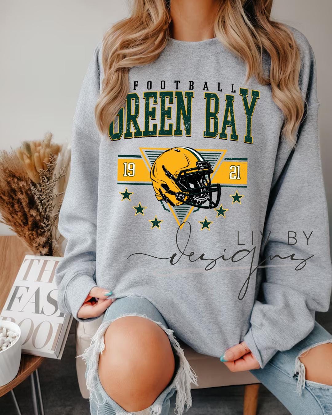 Green Bay Football Helmet Sweatshirt | Gildan Unisex Retro Fan Apparel (etsy image id: 7109643788)