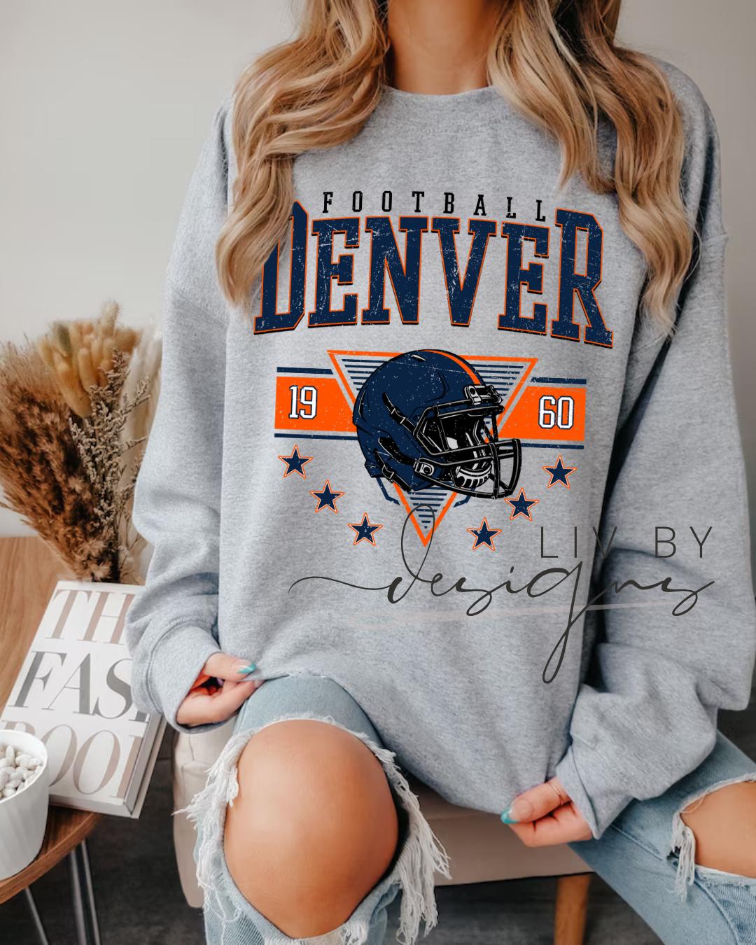 Denver Football Crewneck | Retro Helmet Graphic Sweatshirt (etsy image id: 7109646414)