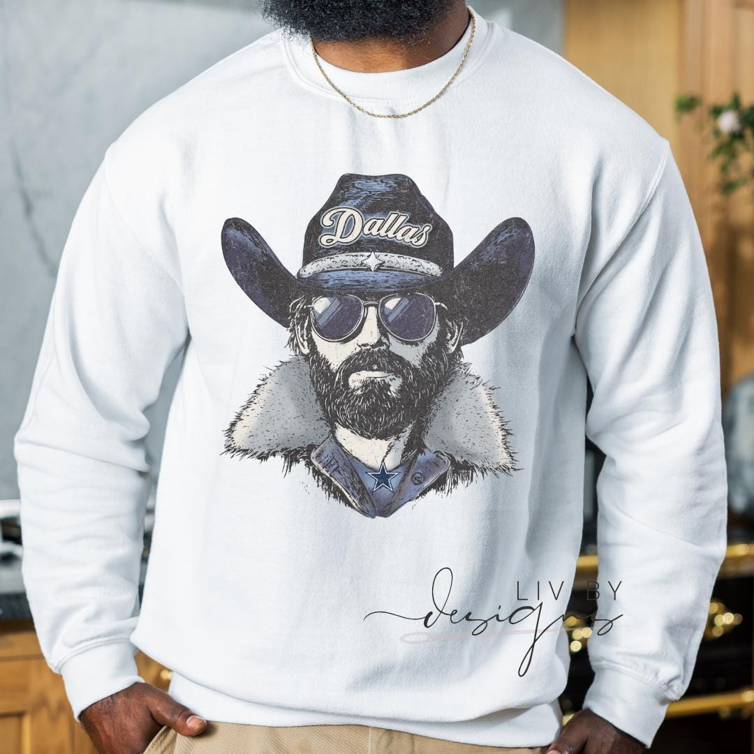 Dallas Cowboy Western Sweatshirt | Dye Sublimated Crewneck Game Day Shirt (etsy image id: 7122725363)