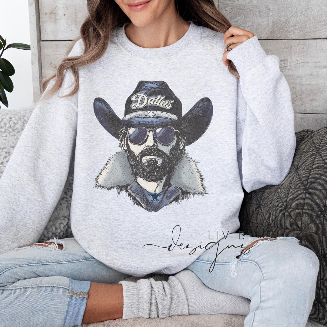Dallas Cowboy Western Sweatshirt | Dye Sublimated Crewneck Game Day Shirt (etsy image id: 7122725367)