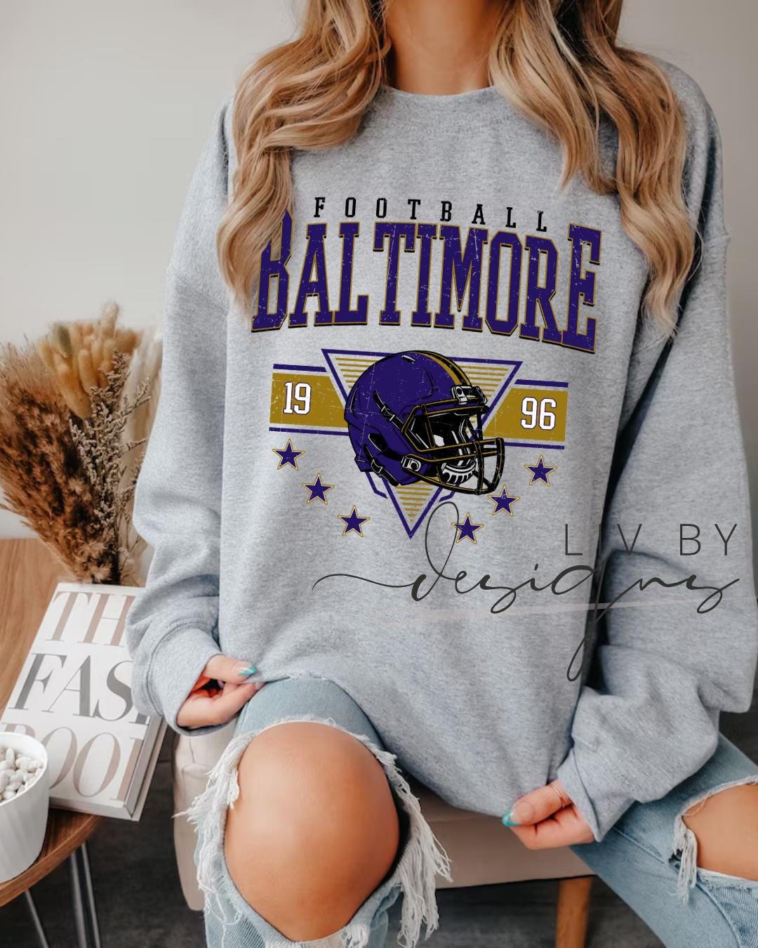 Baltimore Football Sweatshirt | Retro Helmet Graphic, Fan Apparel (etsy image id: 7157446475)