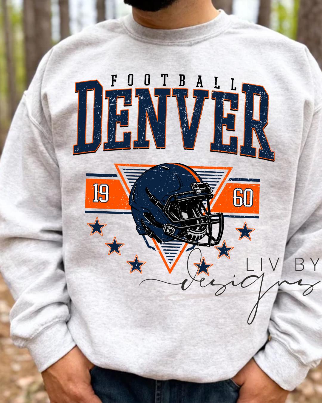 Denver Football Crewneck | Retro Helmet Graphic Sweatshirt (etsy image id: 7157619409)