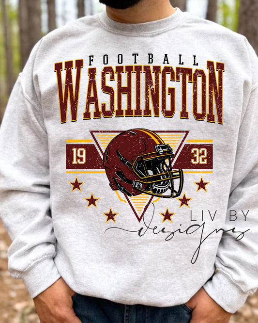 Washington Football Sweatshirt | Gildan Retro Helmet Fan Apparel (etsy image id: 7157621701)