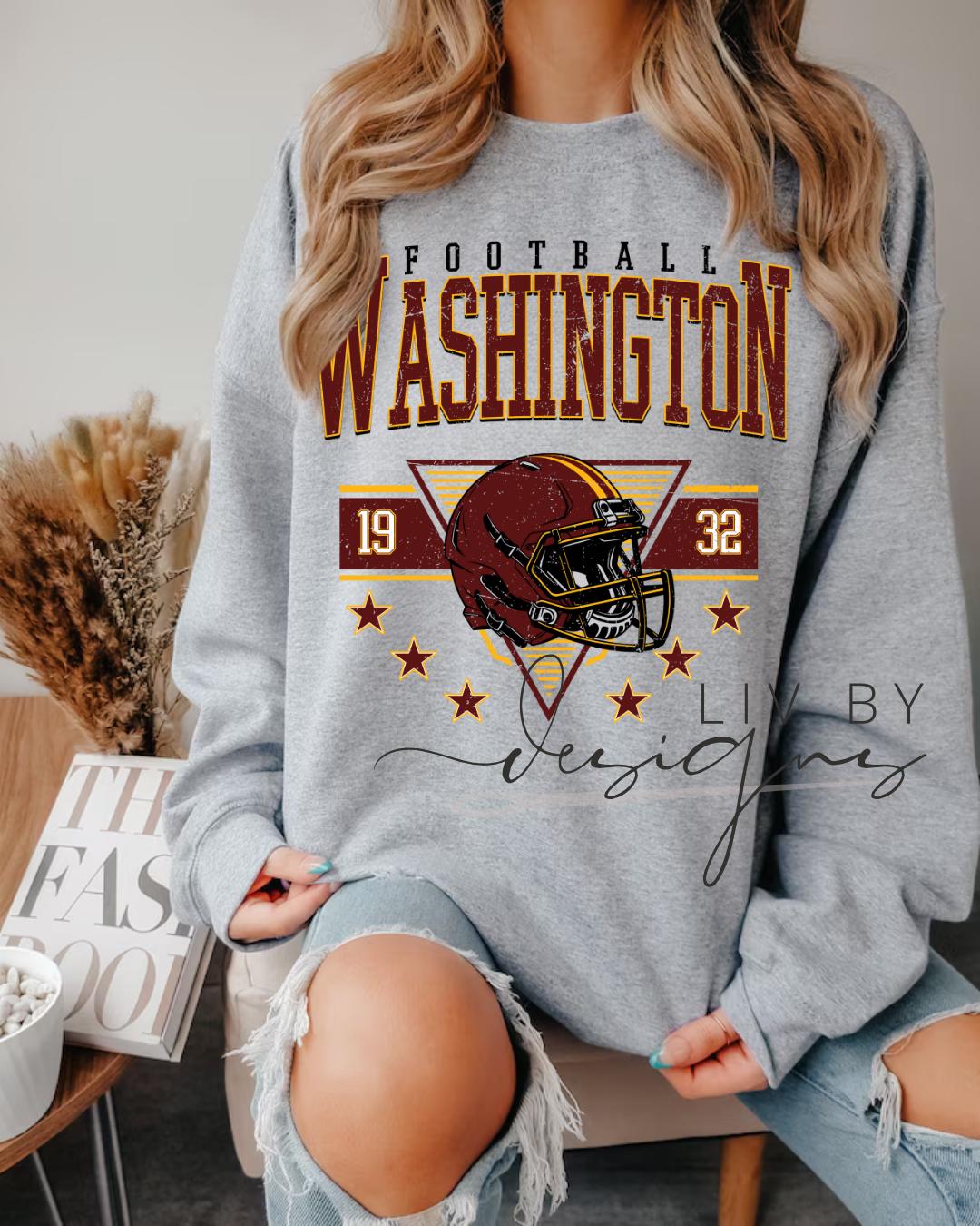 Washington Football Sweatshirt | Gildan Retro Helmet Fan Apparel (etsy image id: 7157621709)