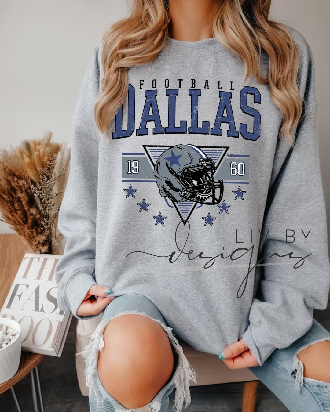 Dallas Football Retro Helmet Sweatshirt | Vintage Fan Apparel (etsy image id: 7157624587)