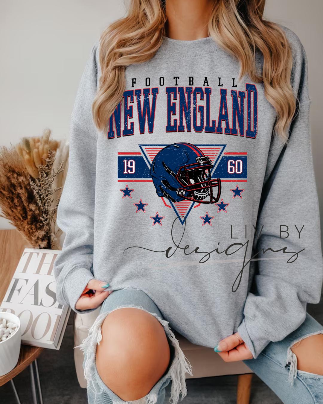Vintage New England Football Sweatshirt | Retro Helmet, Fan Apparel (etsy image id: 7157628171)