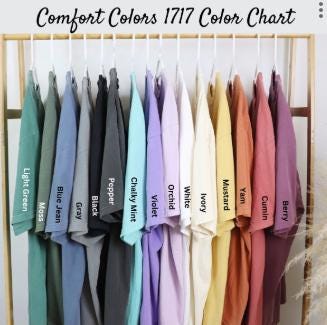 “Comfort Colors 1717 color chart with all available options” (etsy image id: 7168277973)