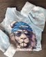 Detroit Spirit Animal Football Graphic Crewneck Sweatshirt | Blue Color Blast Football Apparel (etsy image id: 7215223991)