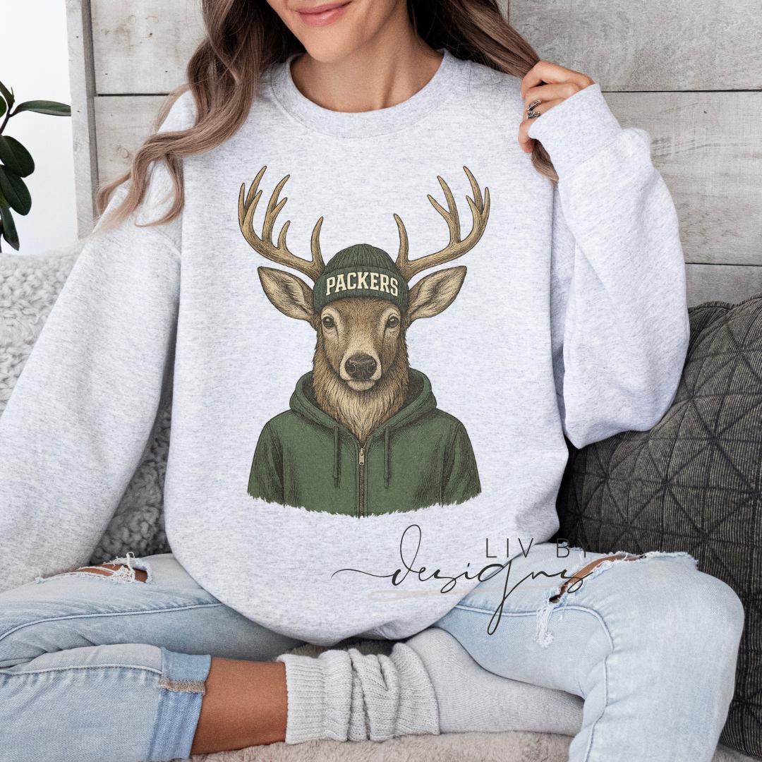 Green Bay  Deer Crewneck Sweatshirt | Packer Game Day Apparel | Football Fan Gift (etsy image id: 7254784590)