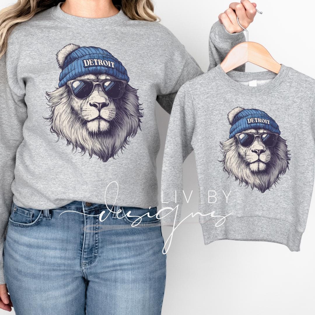 Detroit Crewneck Sweatshirt: Kids Football Spirit Apparel (etsy image id: 7264401282)