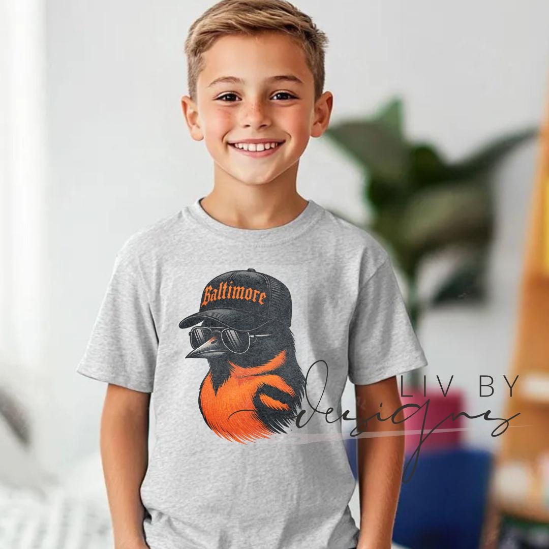 Youth Baltimore Bird Fan Apparel | Sublimated Kids Crewneck, Hoodie, Tee (etsy image id: 7312411443)