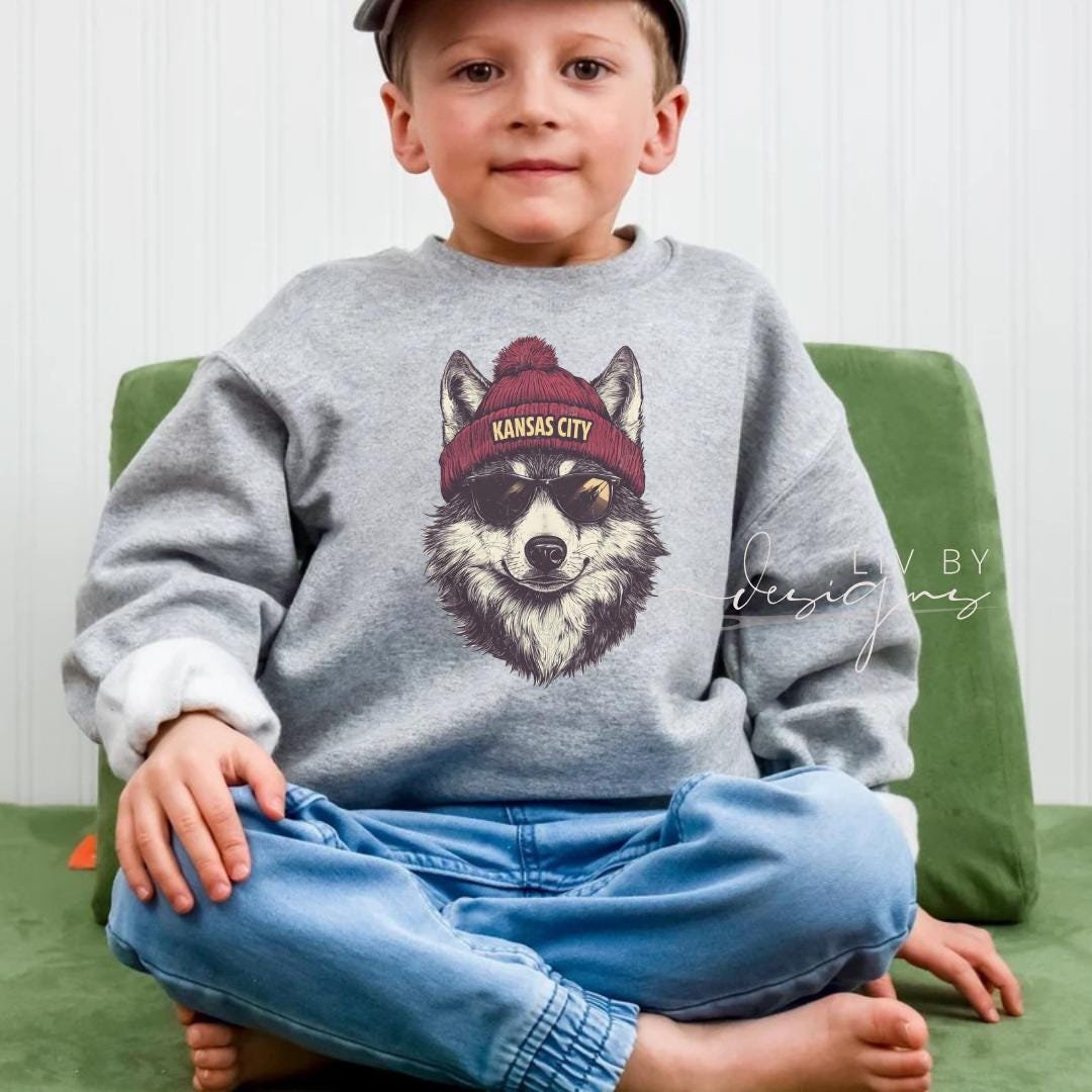 Kansas City Wolf Youth Shirt | Football Spirit Wear (etsy image id: 7325028806)