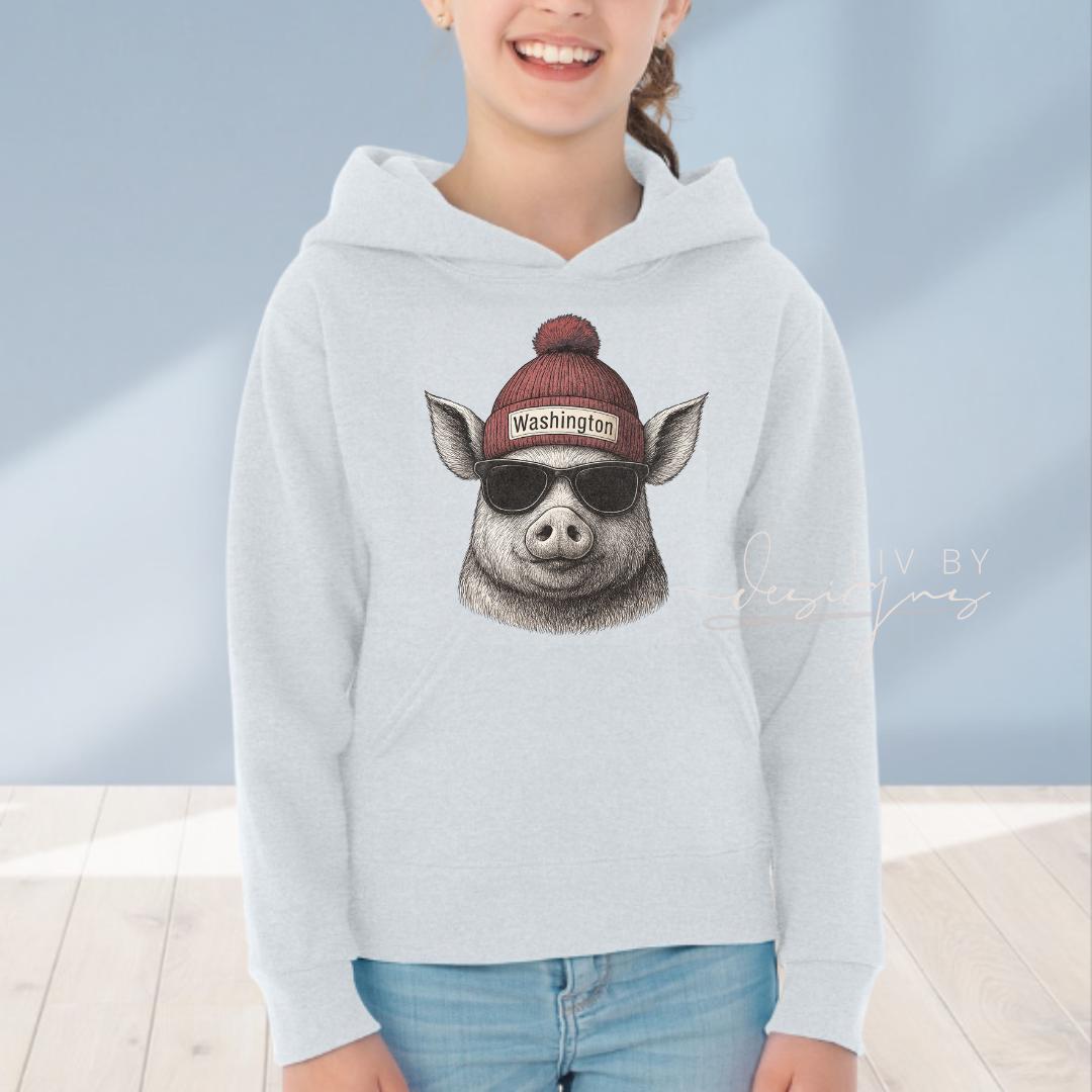 Youth Washington Football Shirt | Pig in Beanie Sublimation Design (etsy image id: 7325083188)