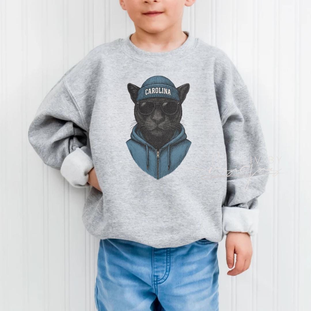 Youth ash sweatshirt with sublimated Carolina graphic (etsy image id: 7373113761)