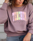 Pastel Rainbow Teacher Sweatshirt | Gildan Softstyle Crewneck (etsy image id: 7464892472)