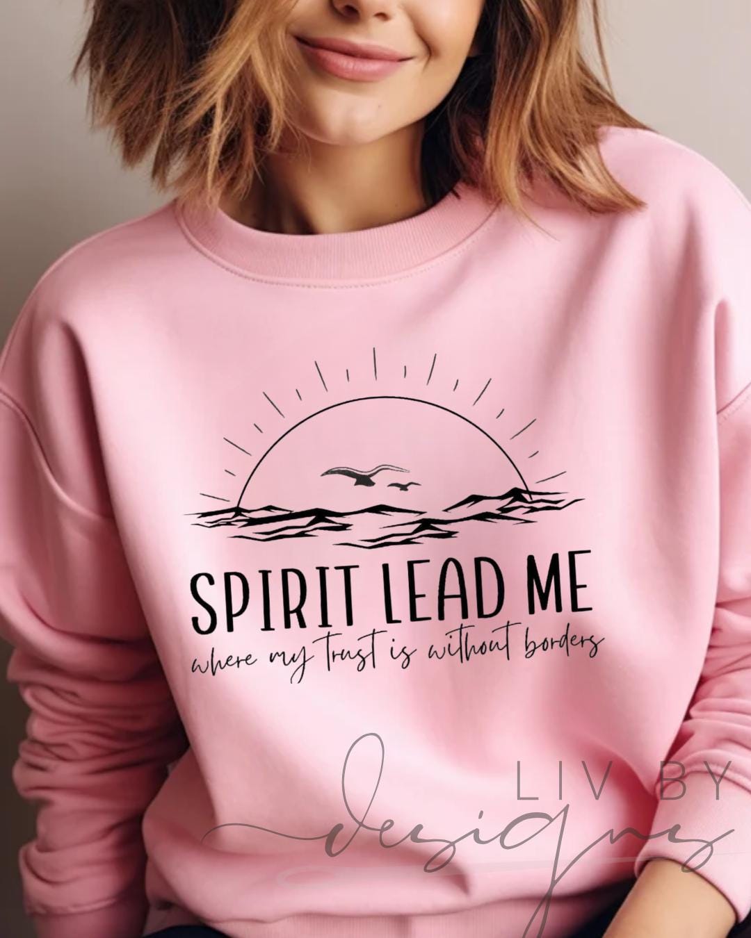 Spirit Lead Me Crewneck | Gildan Softstyle Crewneck | DTF Transfer | Faith- Based Comfort (etsy image id: 7512795205)