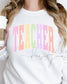 Pastel Rainbow Teacher Sweatshirt | Gildan Softstyle Crewneck (etsy image id: 7512822047)