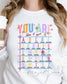 YOU ARE Teacher Alphabet Gildan Sweatshirt | DTF Print Teacher Appreciation (etsy image id: 7512842037)