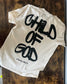 Back view of ivory Comfort Colors tee with large “Child of God – Psalm 23” DTF print (etsy image id: 7512898109)